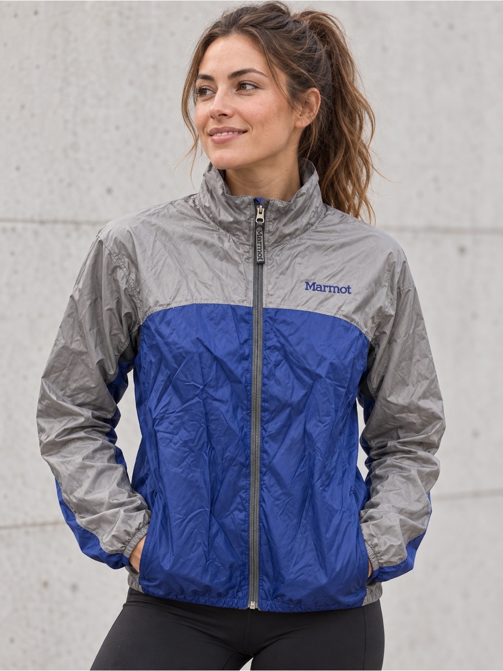 Marmot Women's Blue and Gray Lightweight Windbreaker Jacket